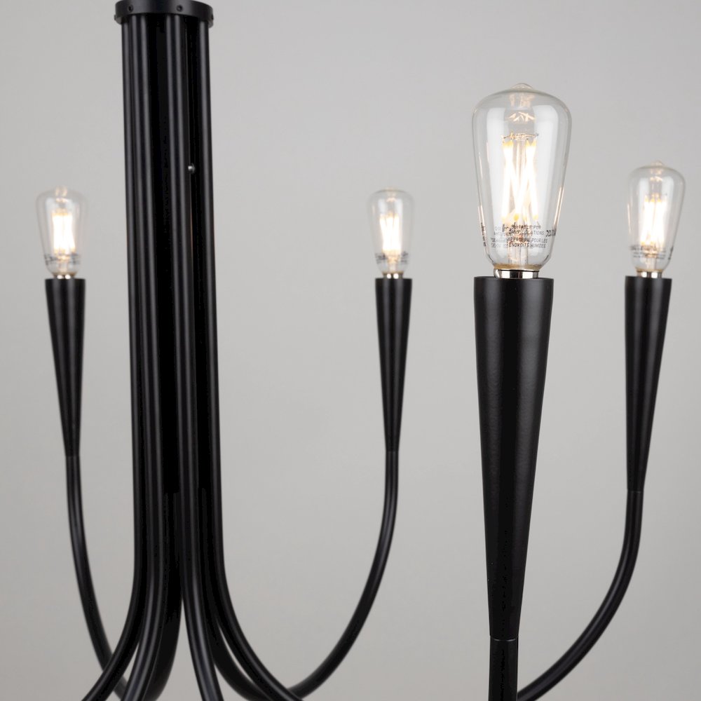 Bronte Collection 6Light Chandelier Black. Picture 6