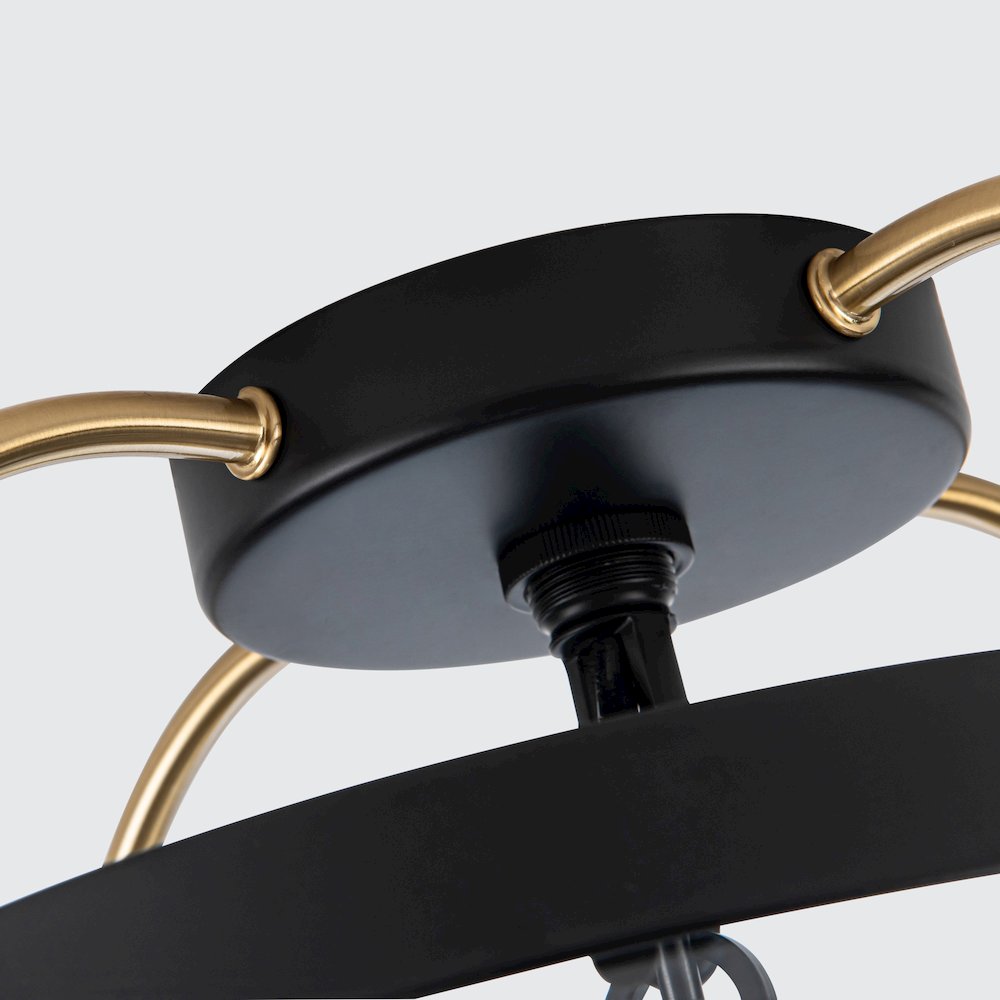 Bonita Collection 4Light Flush Mount Black and Brushed Brass. Picture 5