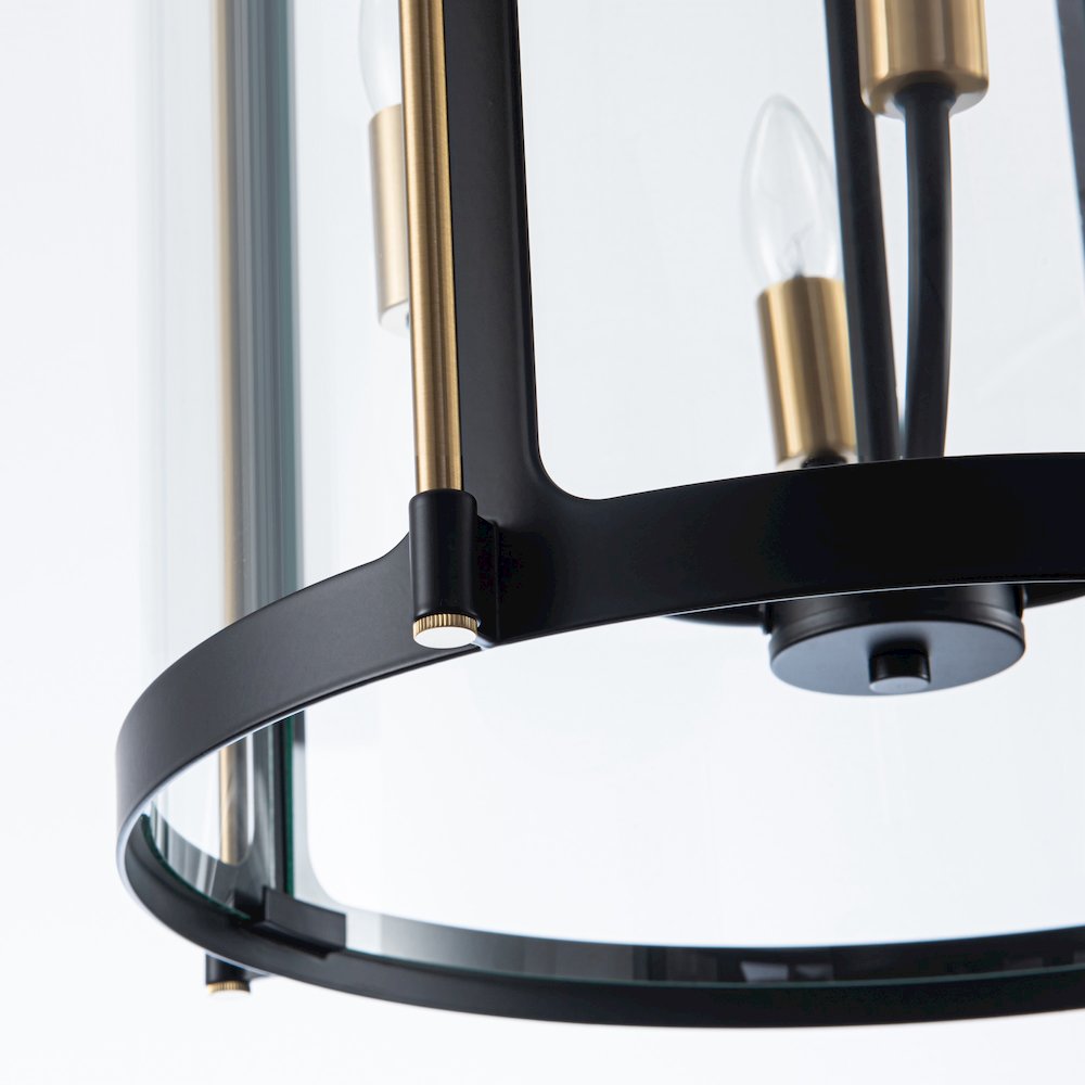 Bonita Collection 4Light 17" Pendant Black and Brushed Brass. Picture 4