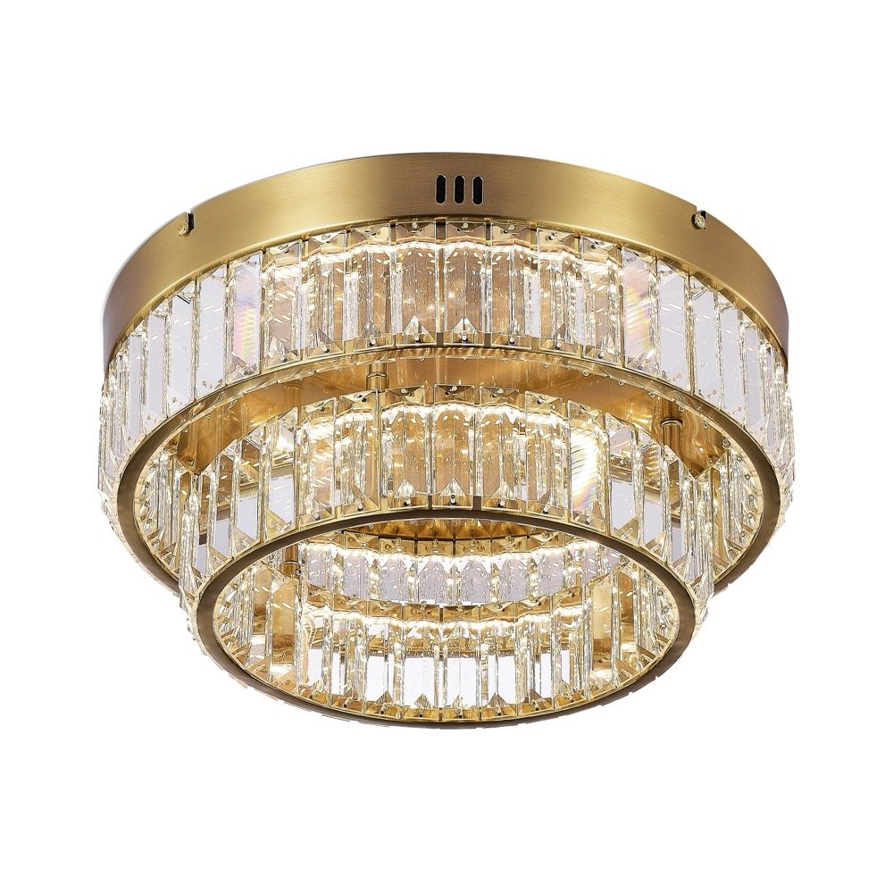 Stella Double Tier LED Flushmount Brushed Brass. Picture 2