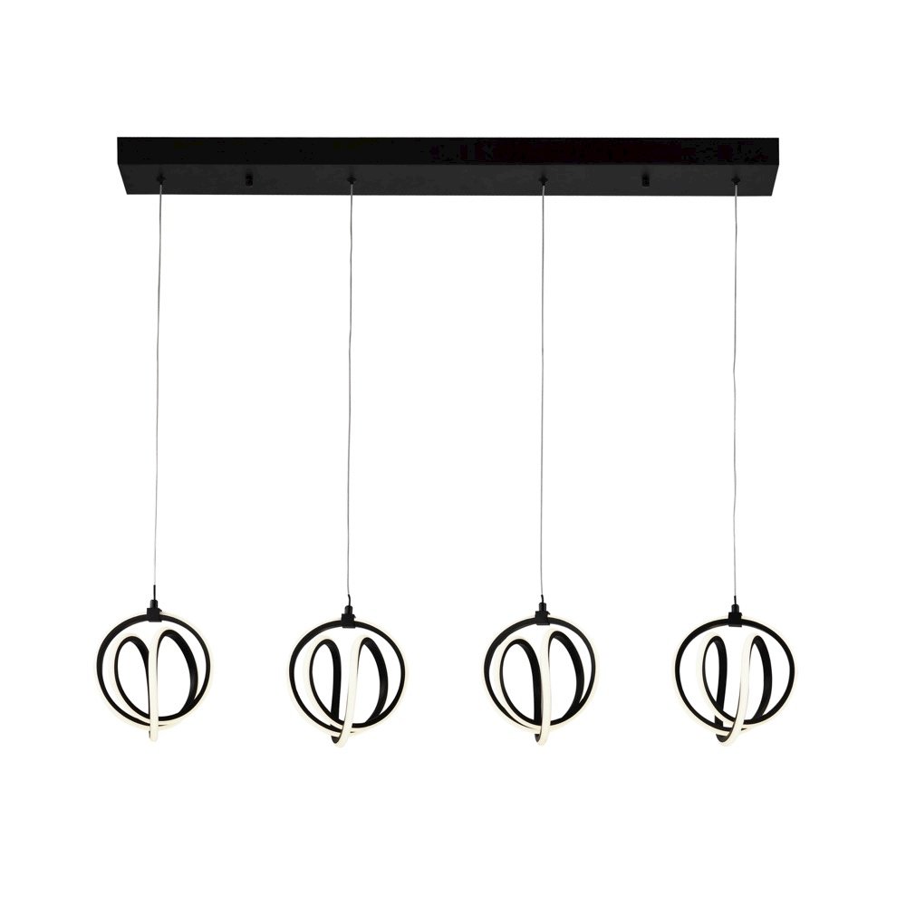 Rose 4 Light LED Chandelier Black. Picture 2