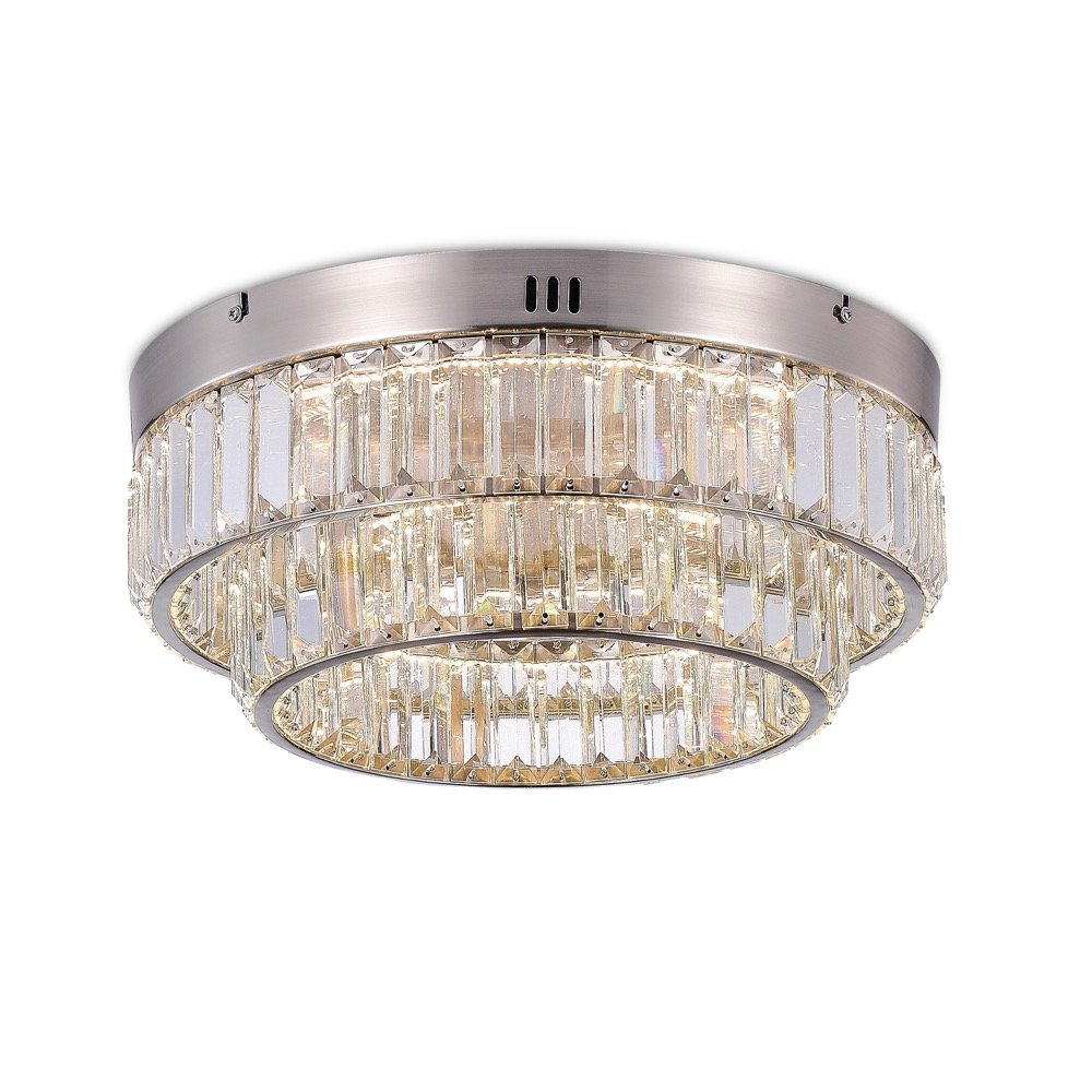 Stella Double Tier LED Flushmount Satin Nickel. Picture 1
