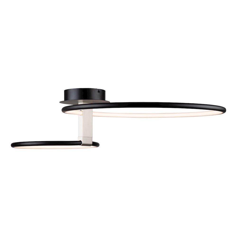 Halo Collection Integrated LED SemiFlush Mount, Black. Picture 2