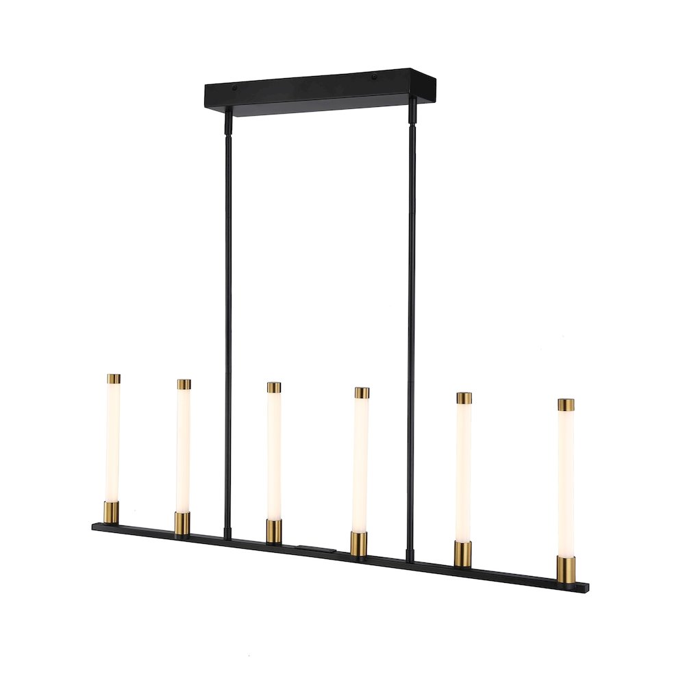 Infiniti Collection 6Light Integrated LED Island Light, Matte Black & Brass. Picture 2