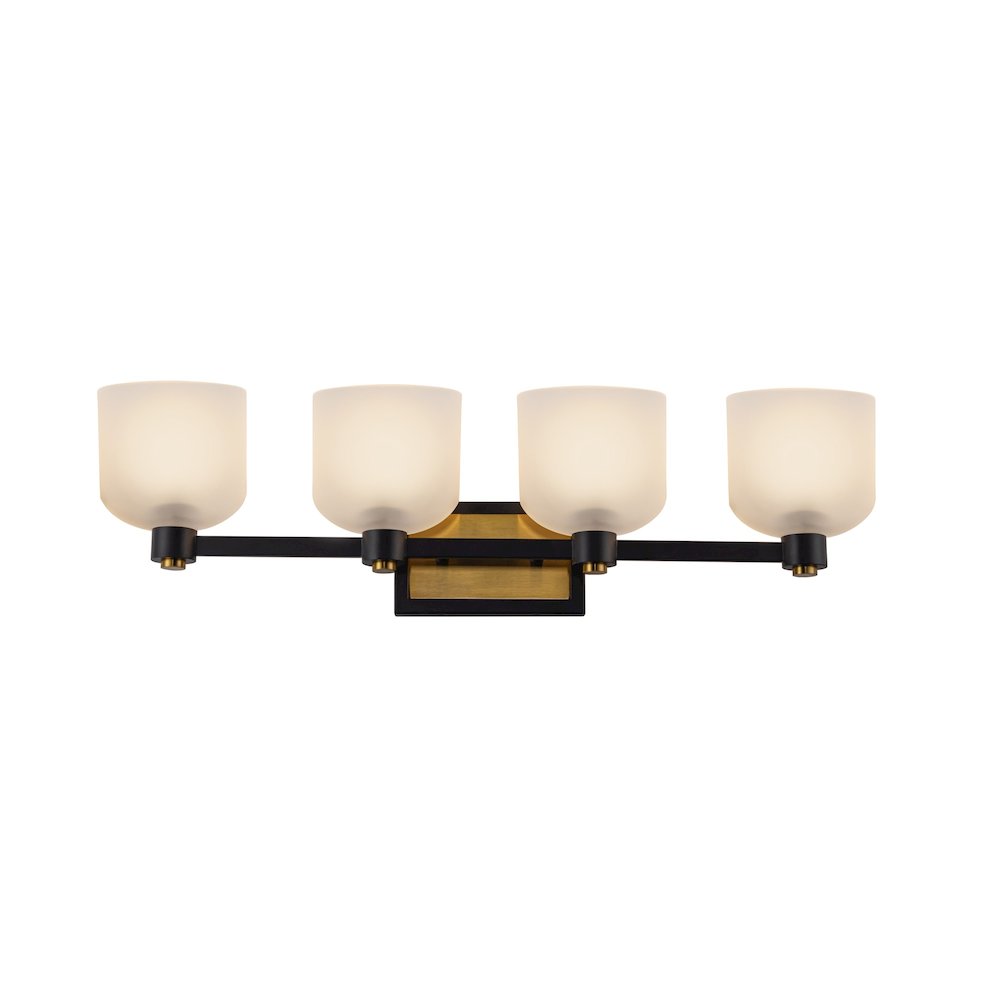 Lyndon Collection 4Light Bathroom Black and Brushed Brass. Picture 4