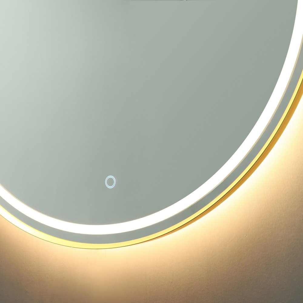 Reflections Collection Round Bathroom Mirror Brushed Brass. Picture 2