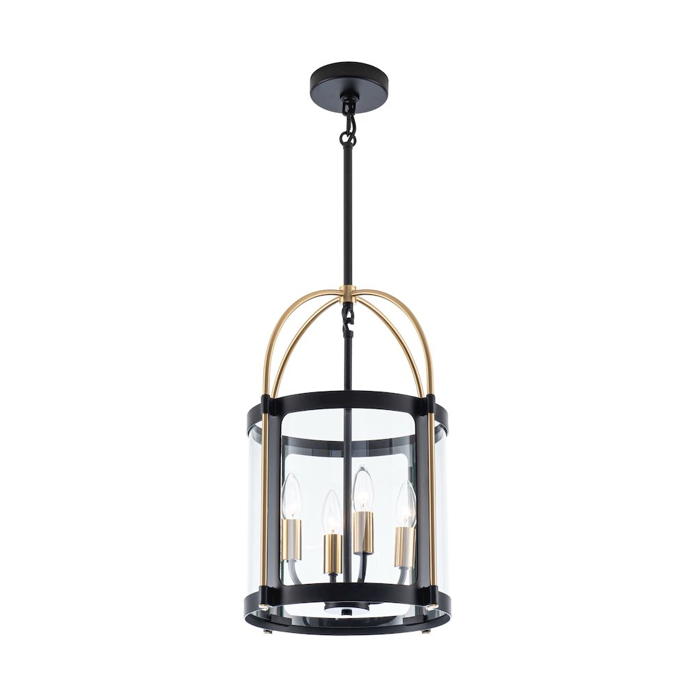Bonita Collection 4Light 13" Pendant Black and Brushed Brass. Picture 3