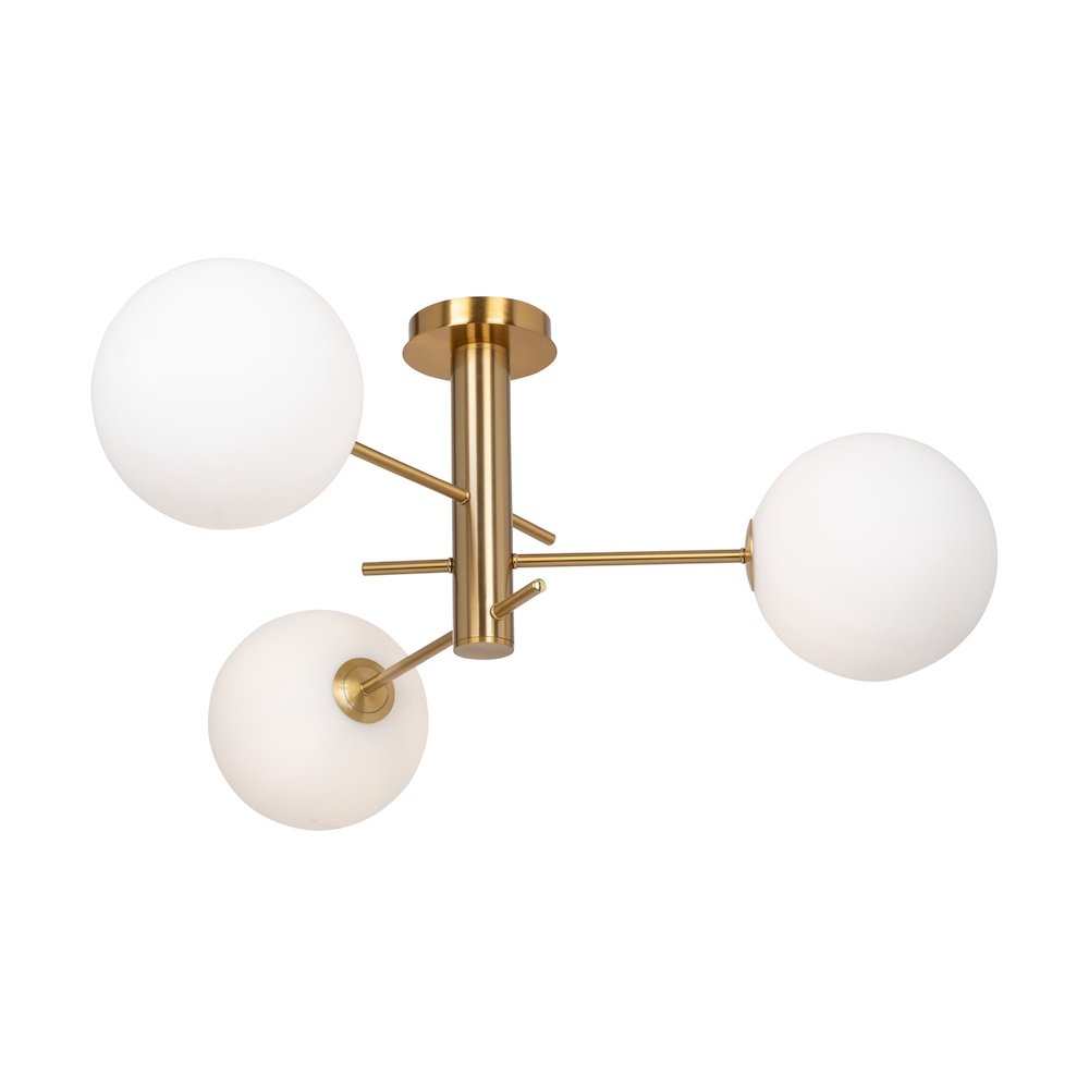 Aurelia Collection 3Light SemiFlush Mount Brass. Picture 1