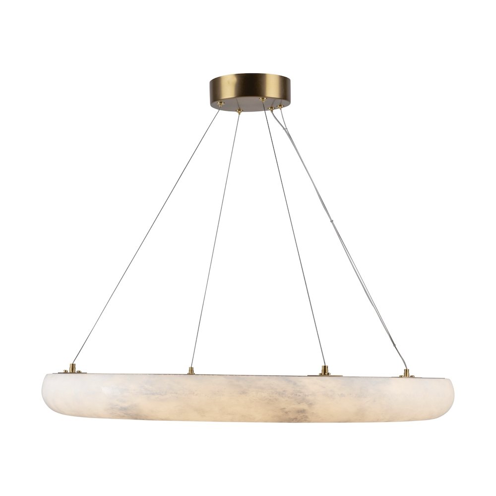 Camila Collection 1Light 27" Chandelier Brushed Brass. Picture 3