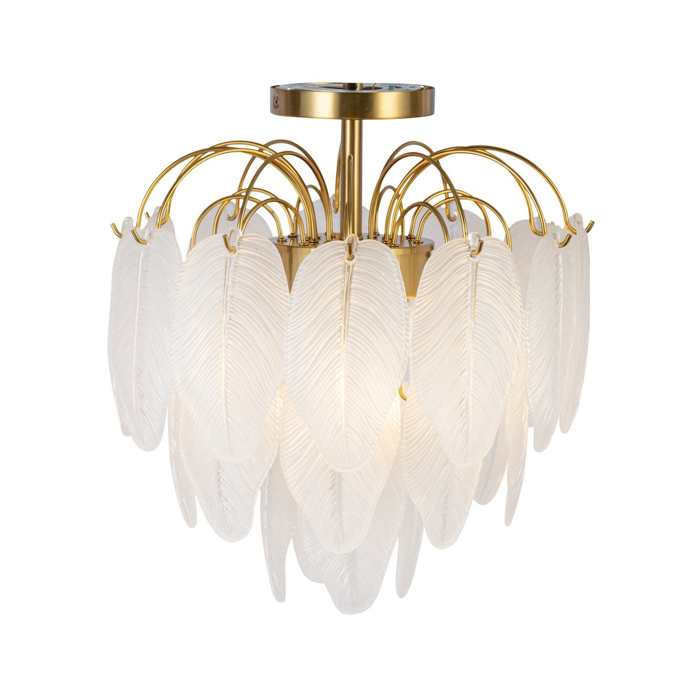 Alessia Collection 4Light SemiFlush Mount Brushed Brass. Picture 5