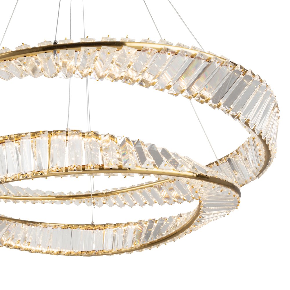 Stella 65W LED Chandelier Brushed Brass. Picture 7