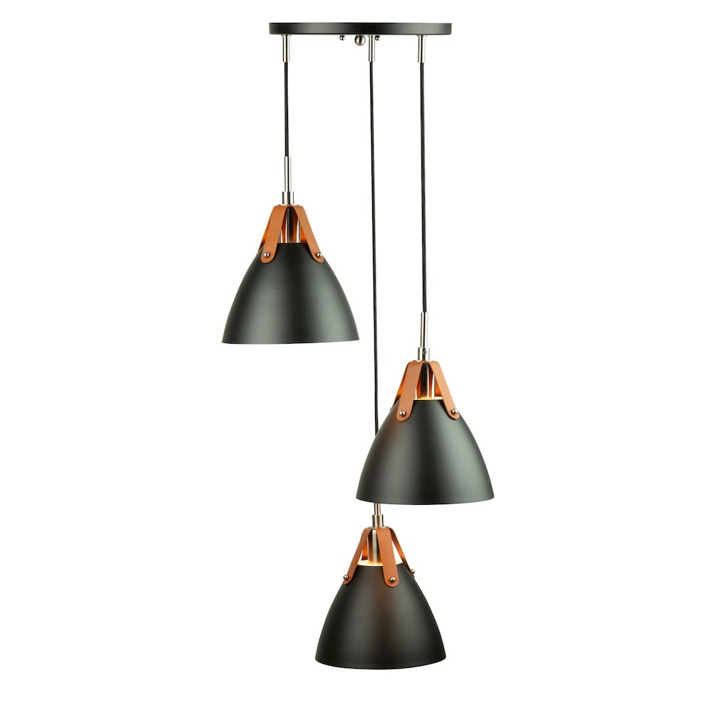 Tote 3 Light Pendant Black. Picture 4
