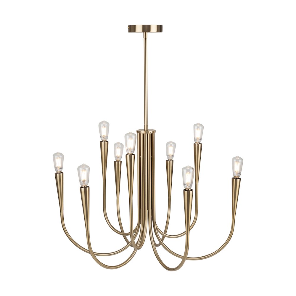 Bronte Collection 9Light Chandelier Brass. Picture 4
