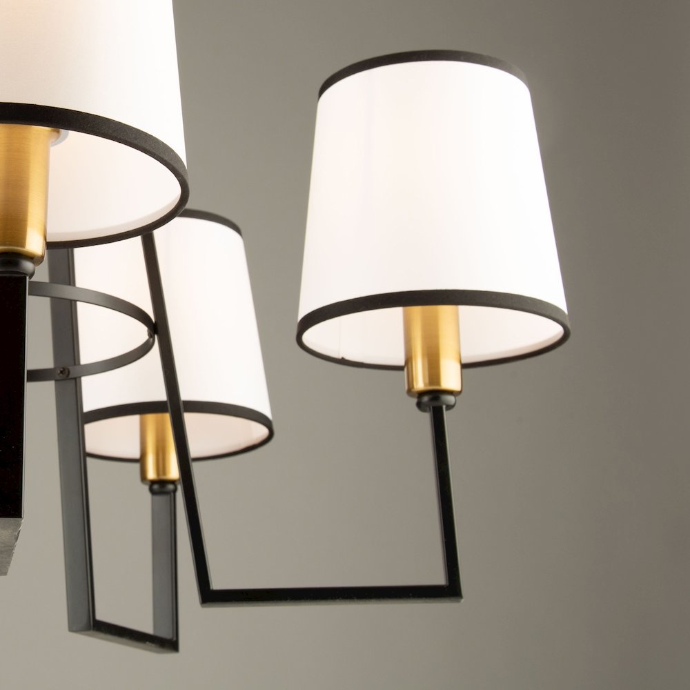 Coco 5 Light Chandelier Black and Gold. Picture 7