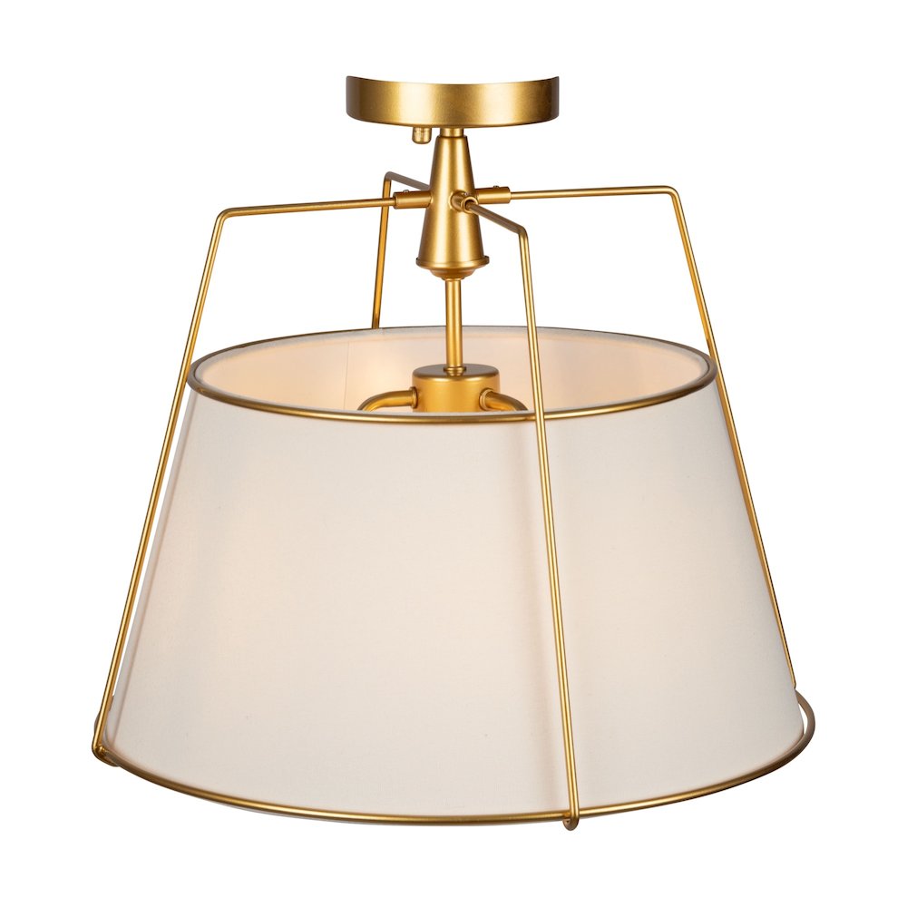 Pullman Collection 3Light SemiFlush Mount Brass. Picture 4