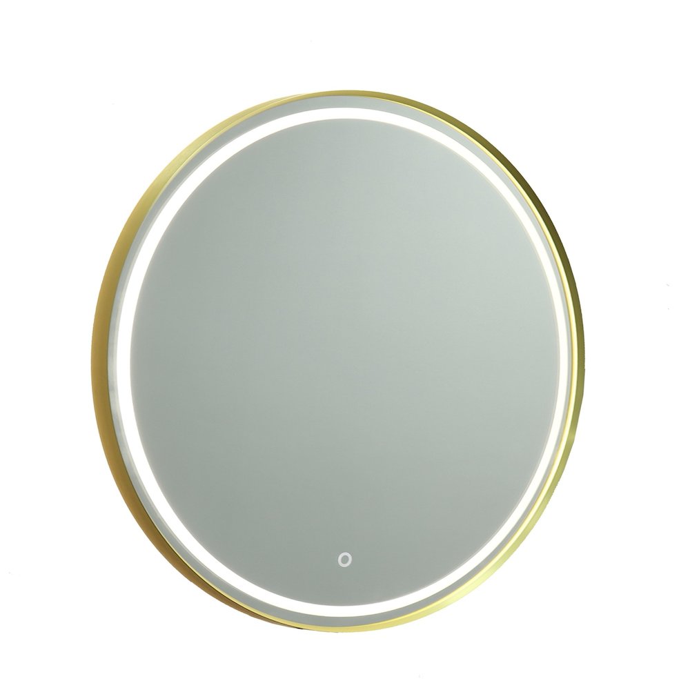 Reflections Collection Round Bathroom Mirror Brushed Brass. Picture 1