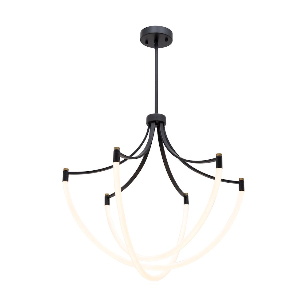 Cascata Collection 3Light Chandelier Black and Brushed Brass. Picture 3