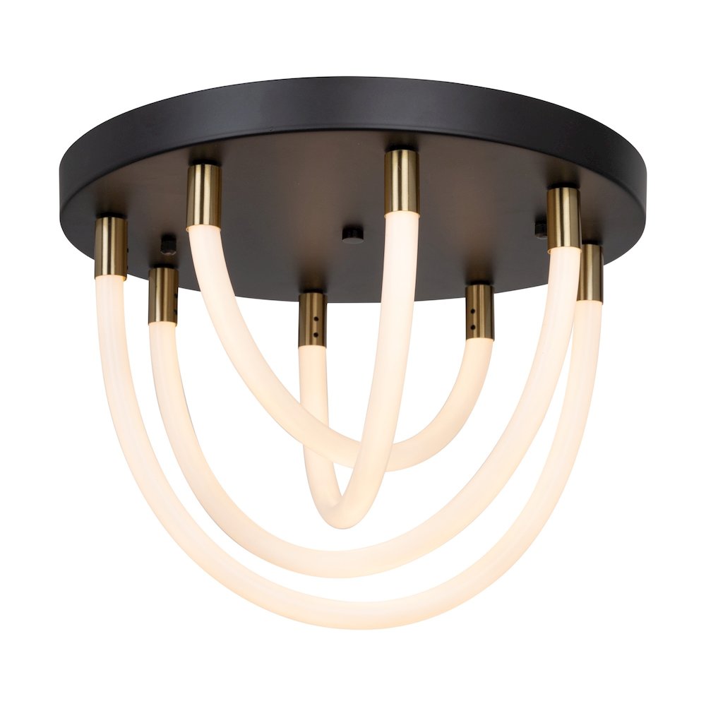 Cascata Collection 1Light Flush Mount Black and Brushed Brass. Picture 1