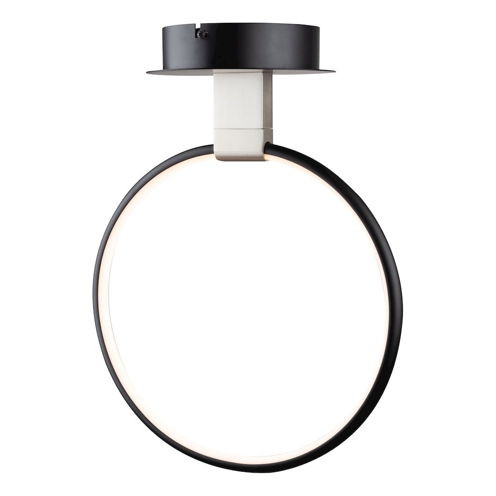 Halo Collection Integrated LED SemiFlush Mount, Black. Picture 5