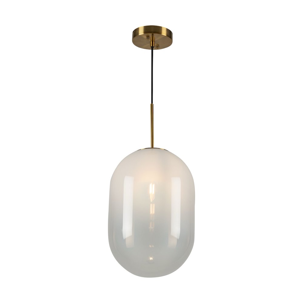 Vita Collection 1Light Pendant White and Brass. Picture 3