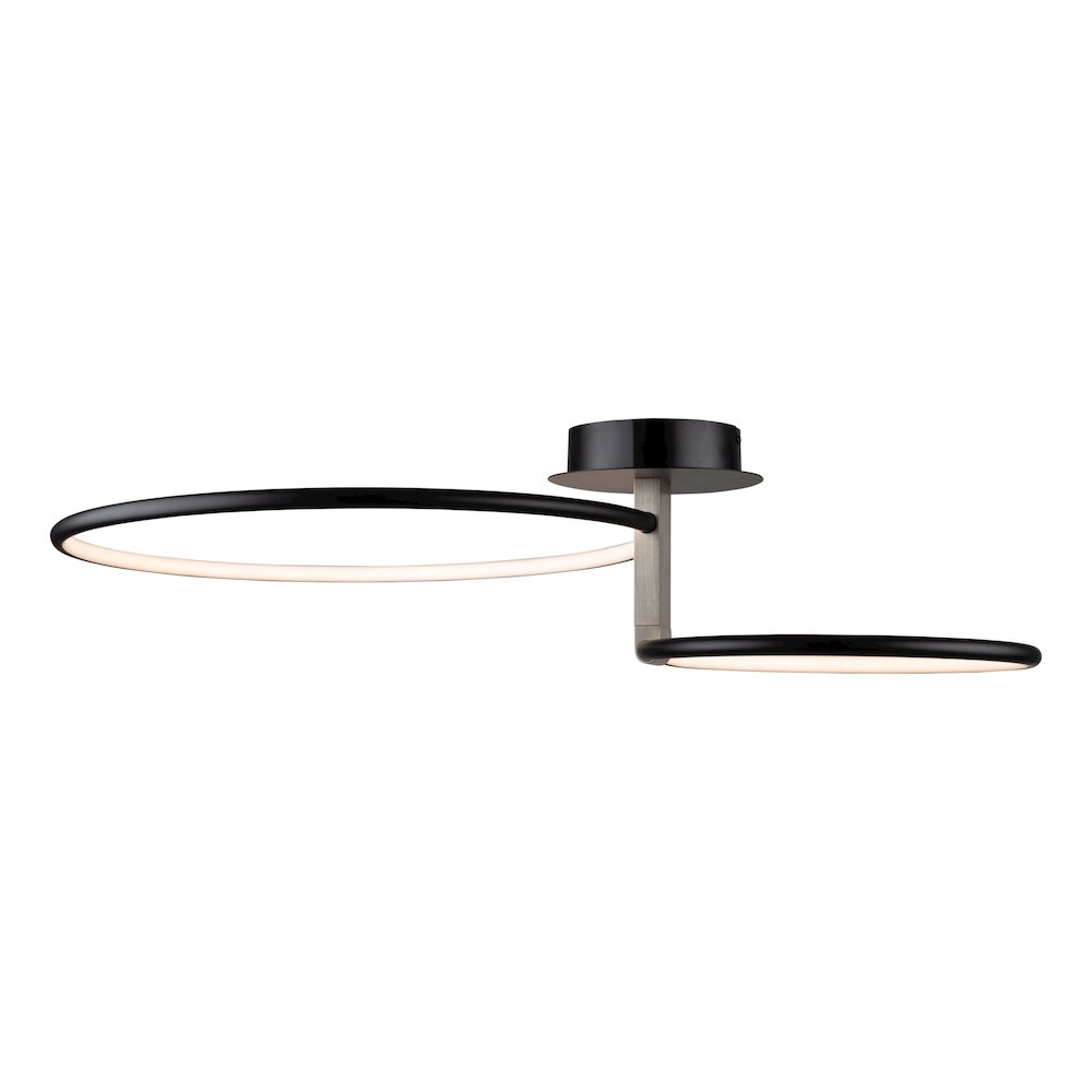 Halo Collection Integrated LED SemiFlush Mount, Black. Picture 5