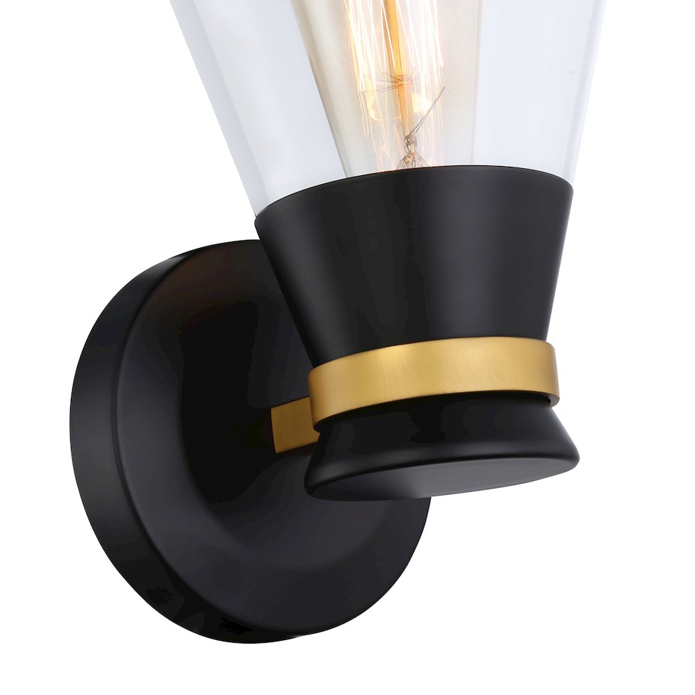 Kanata Collection 1Light Sconce, Black & Brushed Brass. Picture 6
