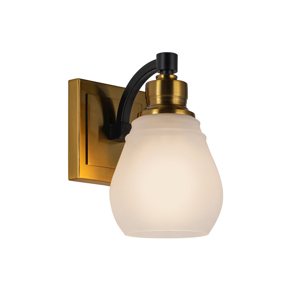 Nelson Collection 1Light Bathroom Brass & Black. Picture 1