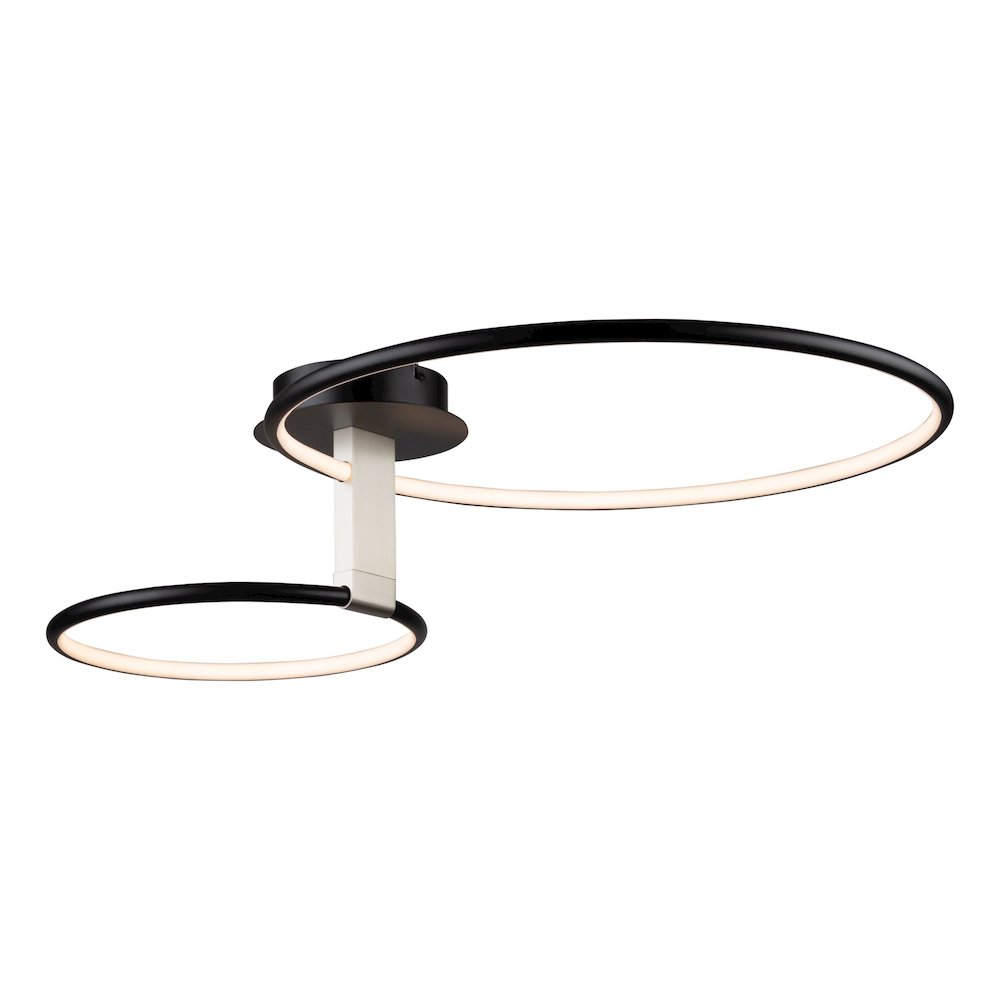 Halo Collection Integrated LED SemiFlush Mount, Black. Picture 1