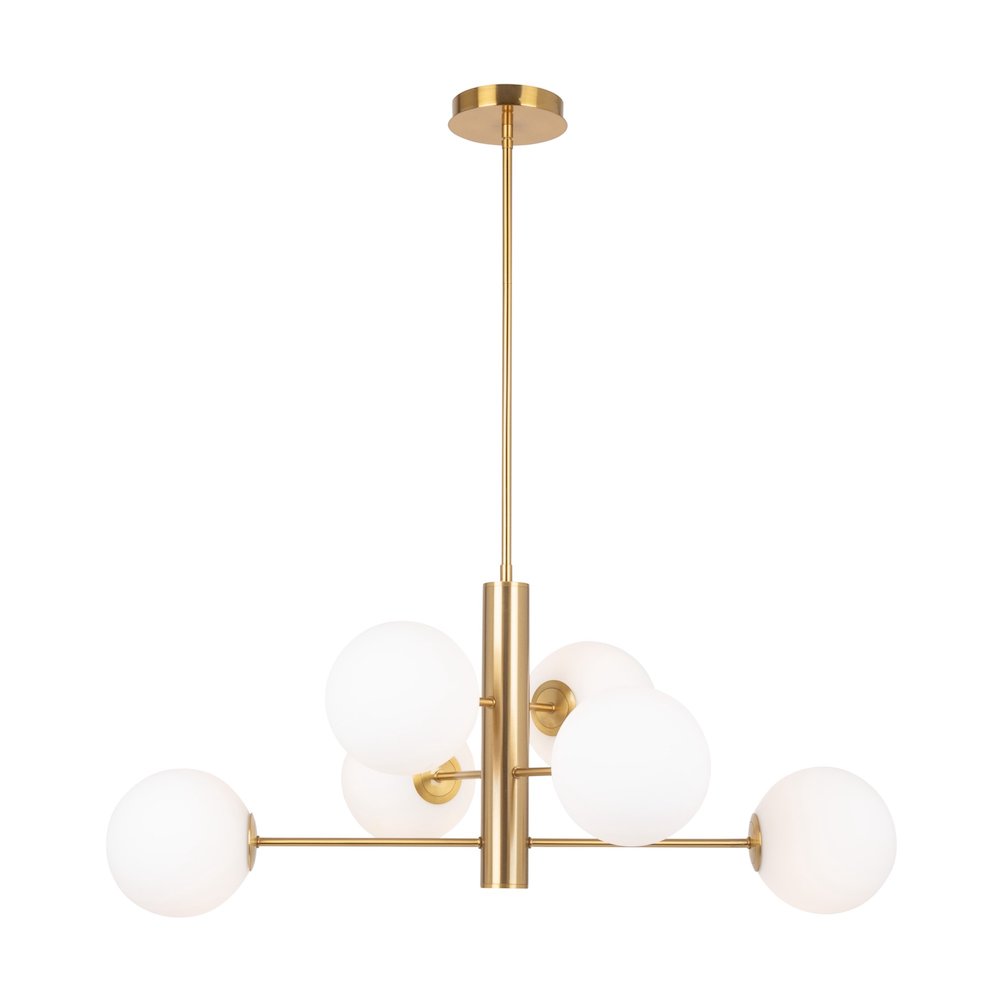 Aurelia Collection 6Light 31" Chandelier Brass. Picture 3