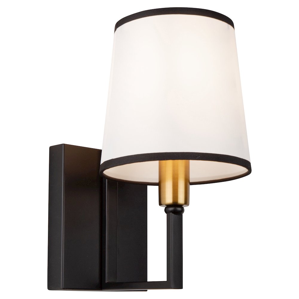 Coco 1 Light Sconce Black and Gold. Picture 1