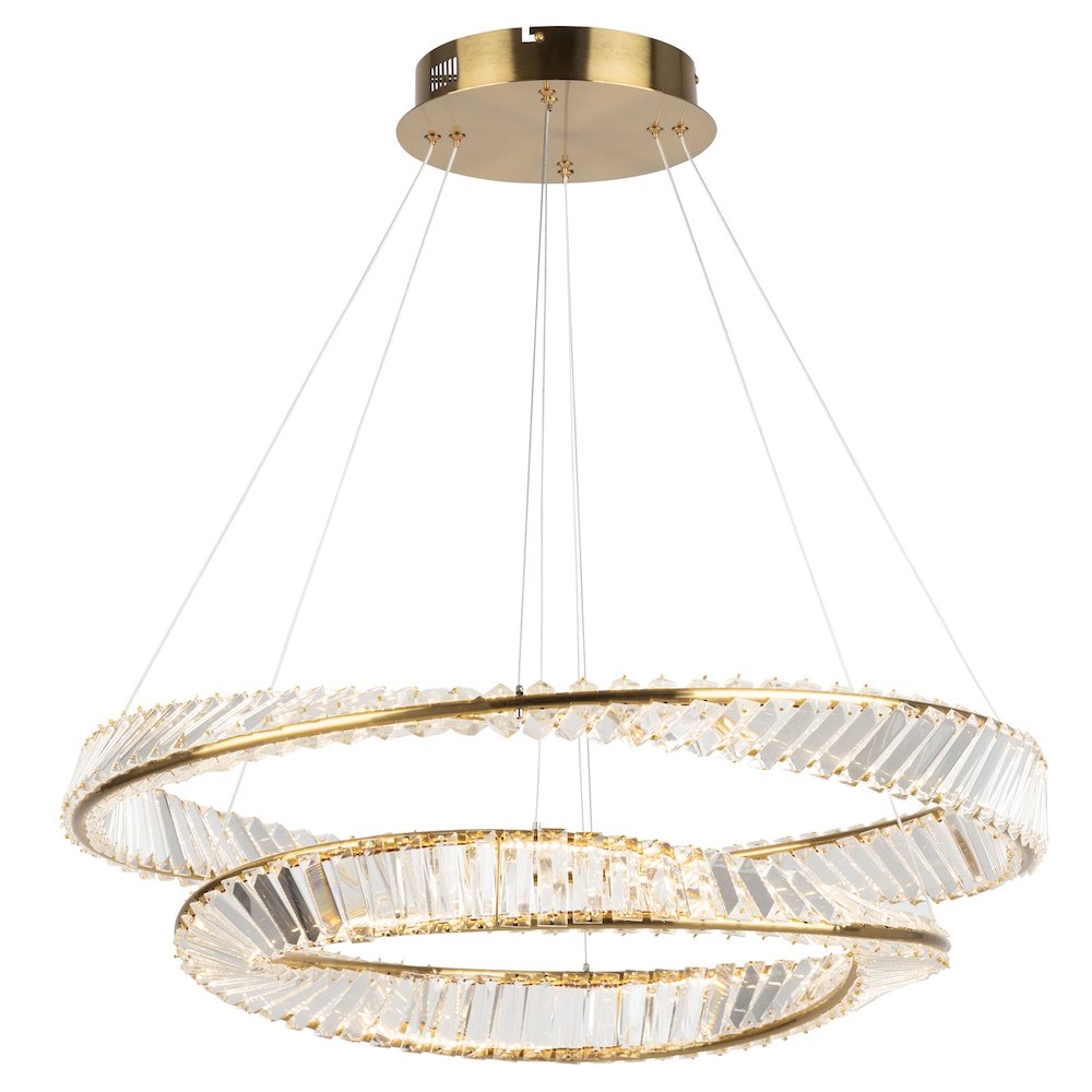 Stella 65W LED Chandelier Brushed Brass. Picture 1