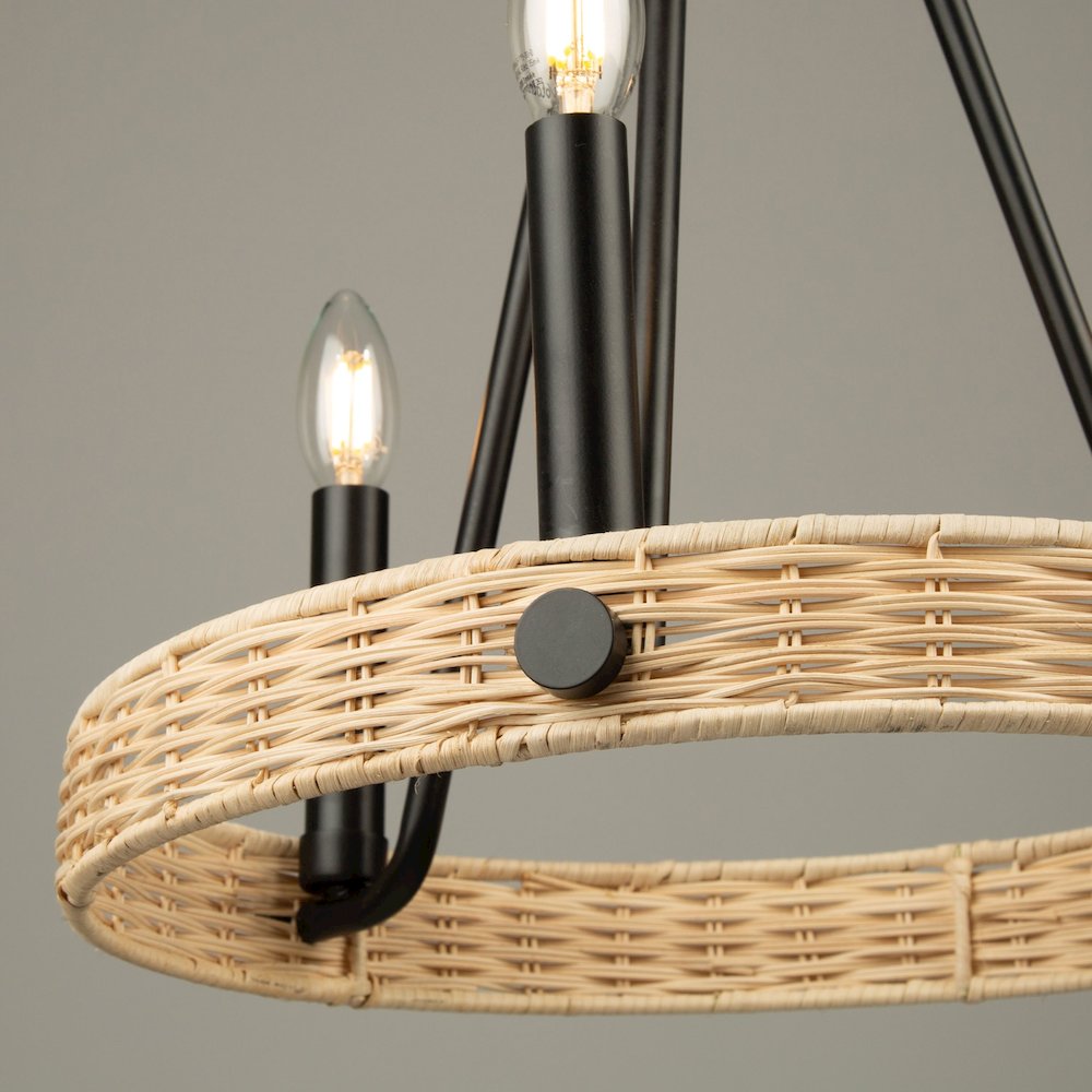 Perris 3 Light Chandelier Black. Picture 8