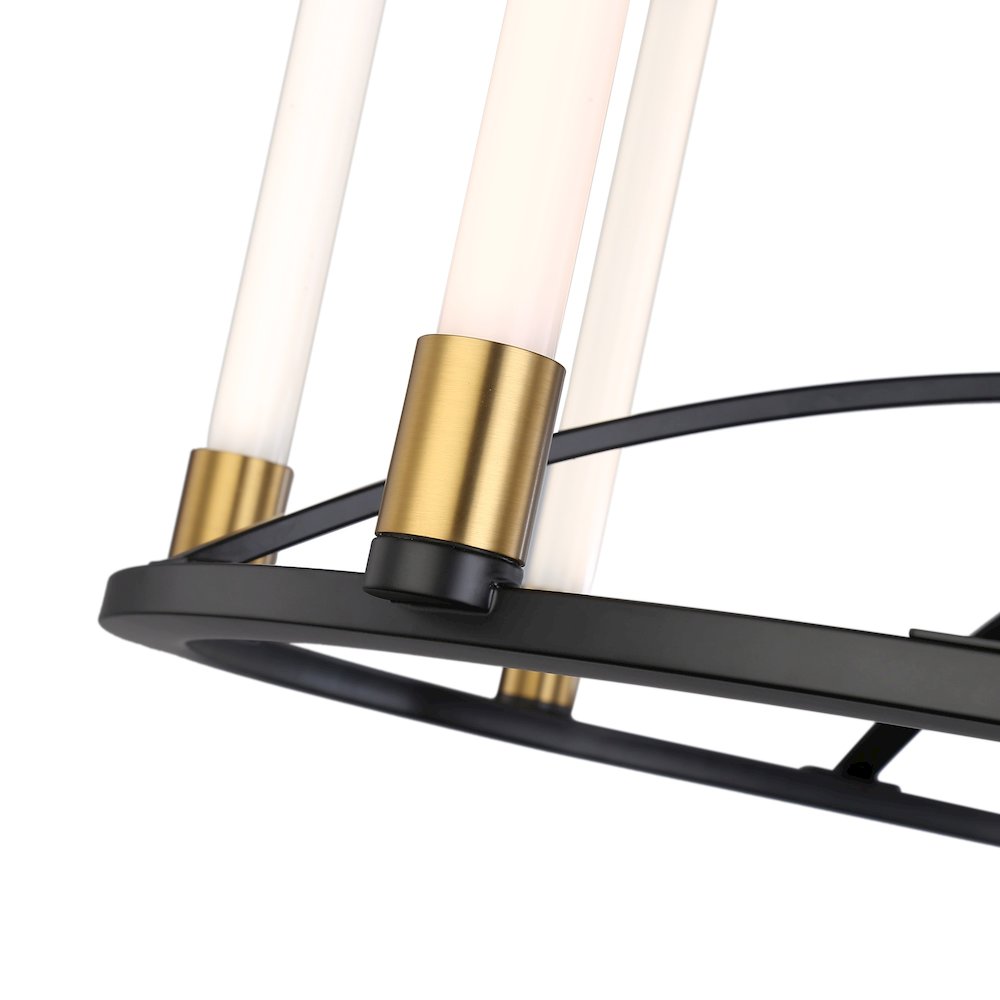 Infiniti Collection 8Light Integrated LED Chandelier, Matte Black & Brass. Picture 4