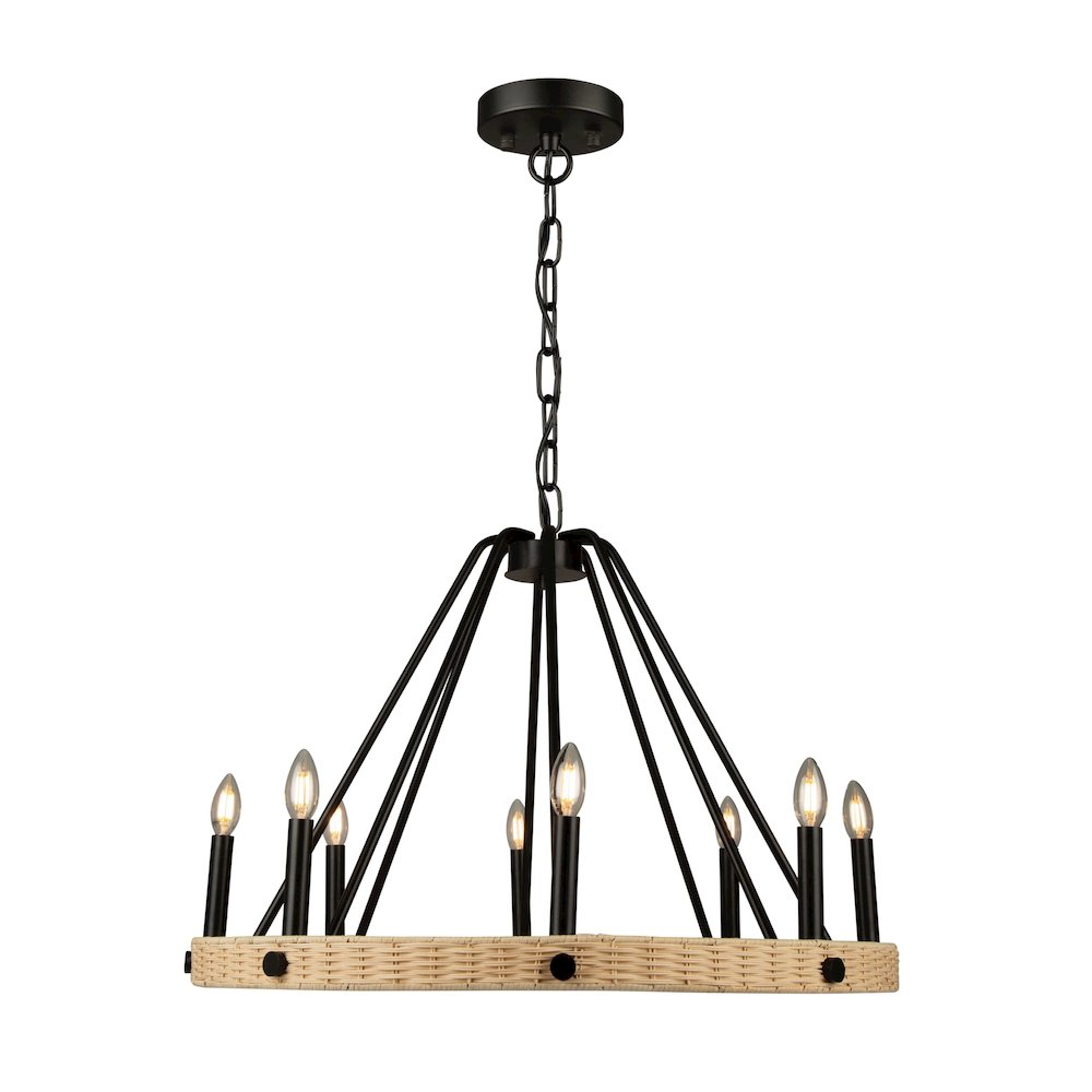 Perris 8 Light Chandelier Black. Picture 3