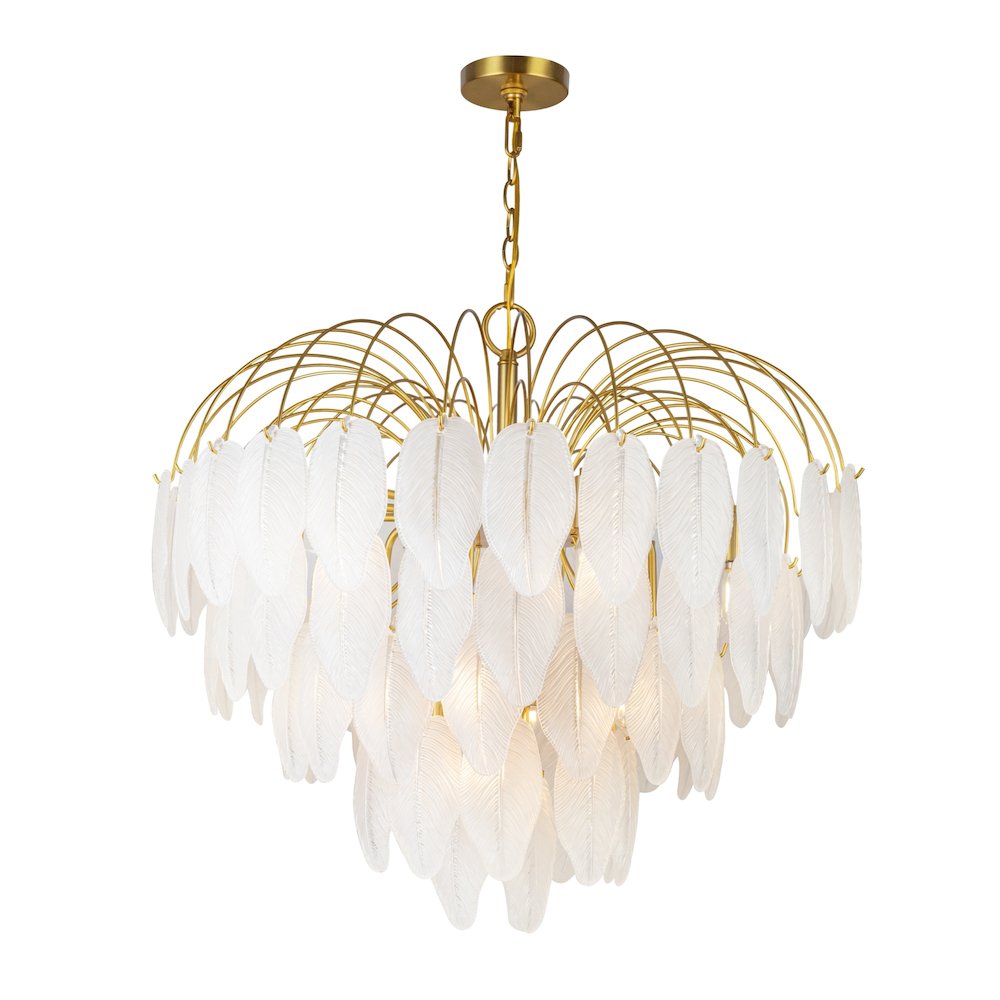 Alessia Collection 19Light Chandelier Brushed Brass. Picture 1
