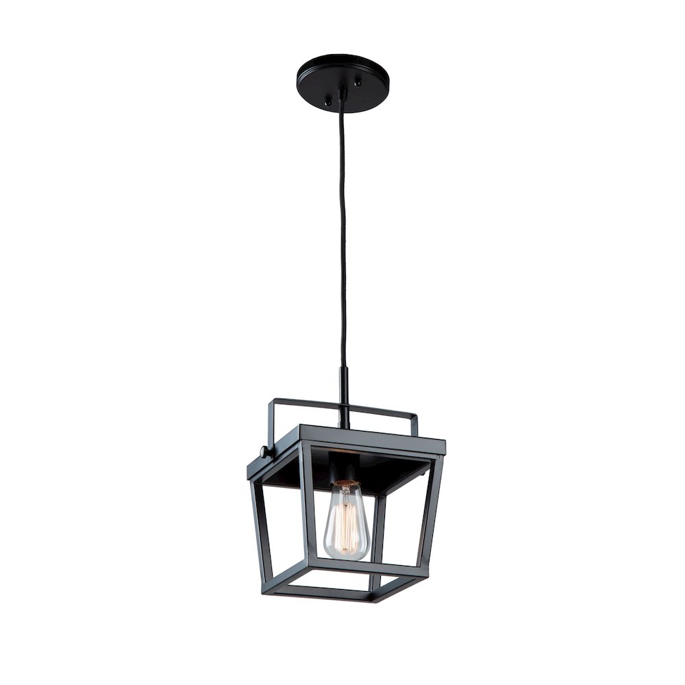 Carriage 1 Light Pendant Black. Picture 1