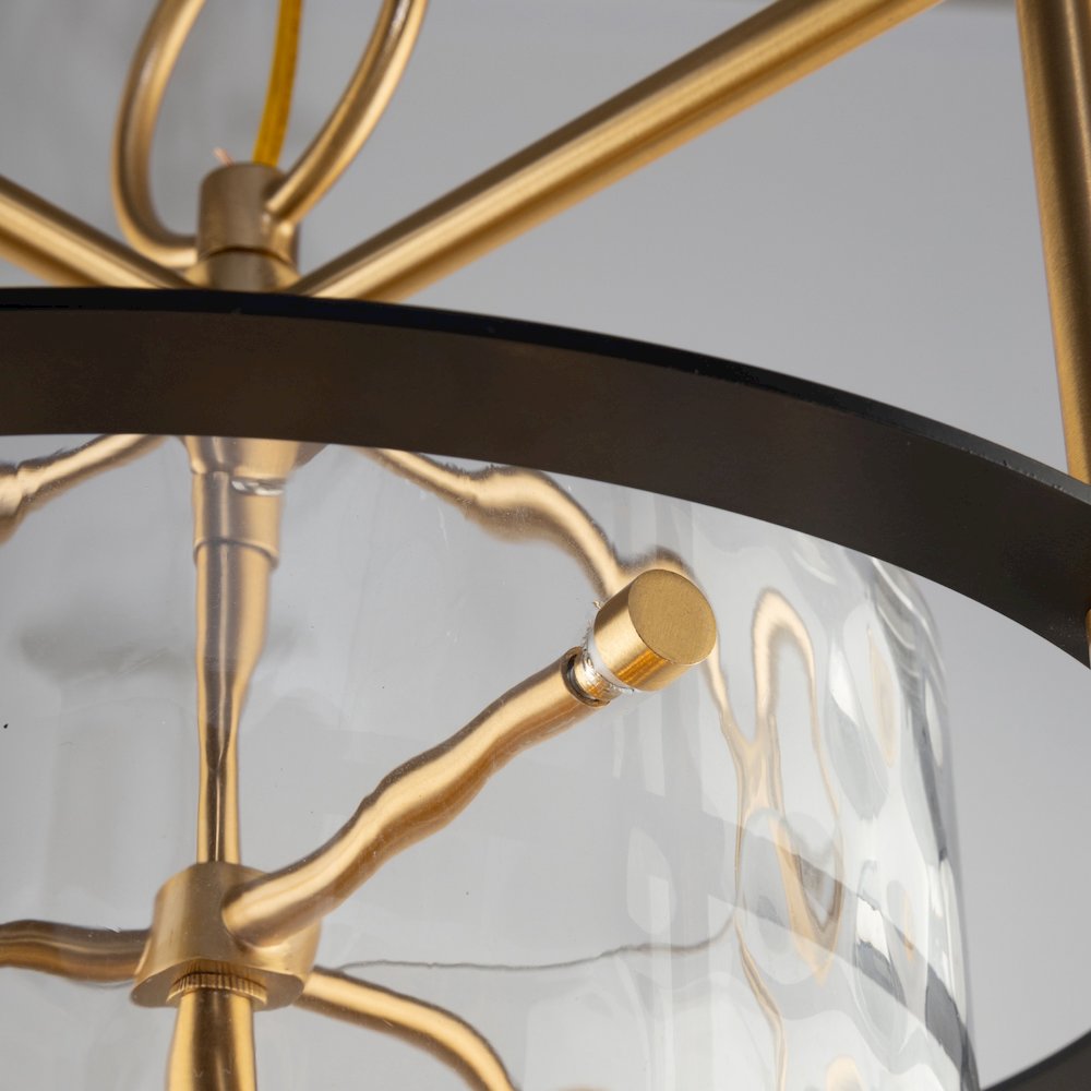 Burford Collection 8Light Chandelier Brass & Black. Picture 5