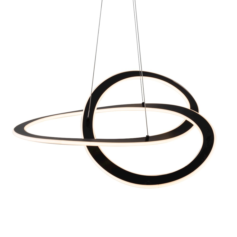 Wave Collection Integrated LED Chandelier, Black. Picture 9