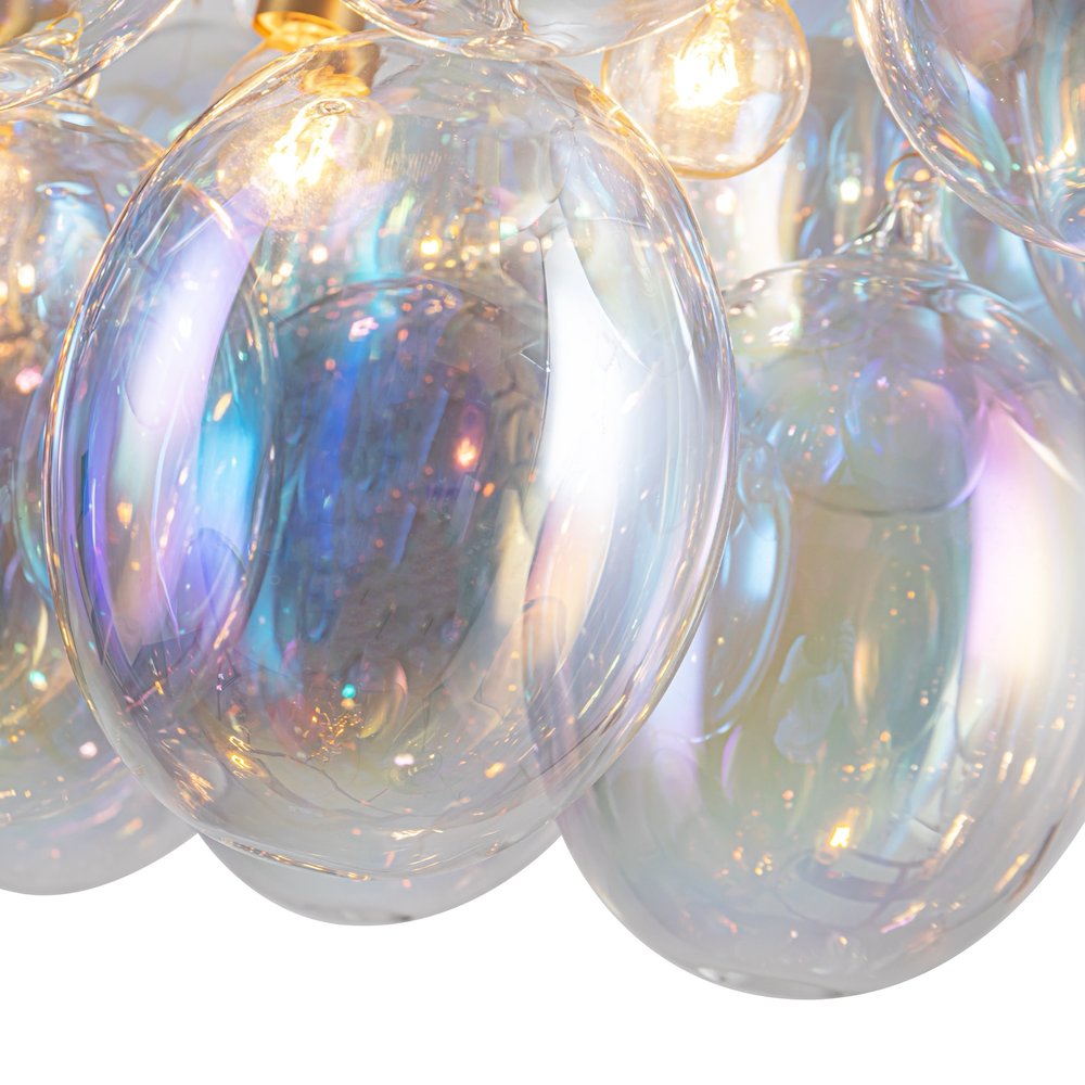 Globo Collection 8Light Island/Pool Table Iridescent and Brass. Picture 5
