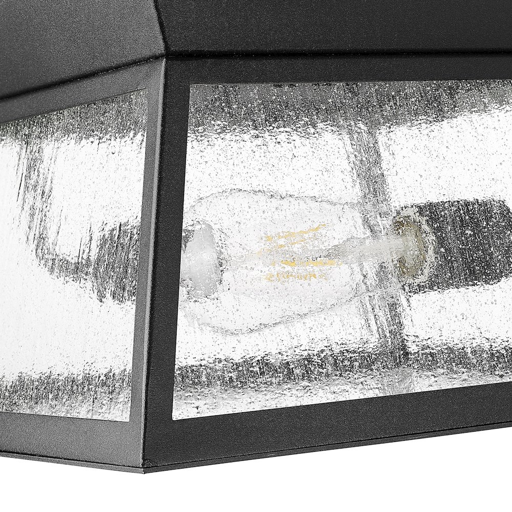 Lucian Collection 2Light Outdoor Flushmount Black. Picture 4