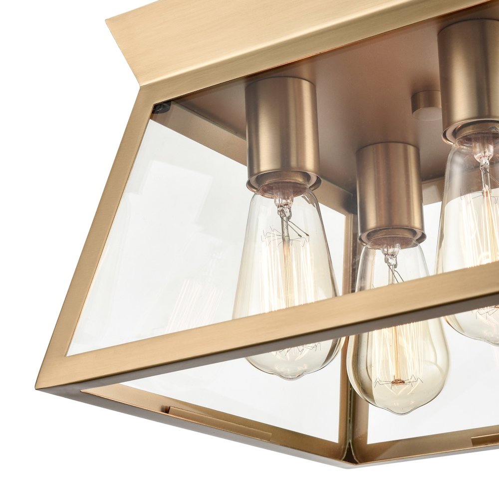 Lucian 4 Light Flushmount Brushed Brass. Picture 4