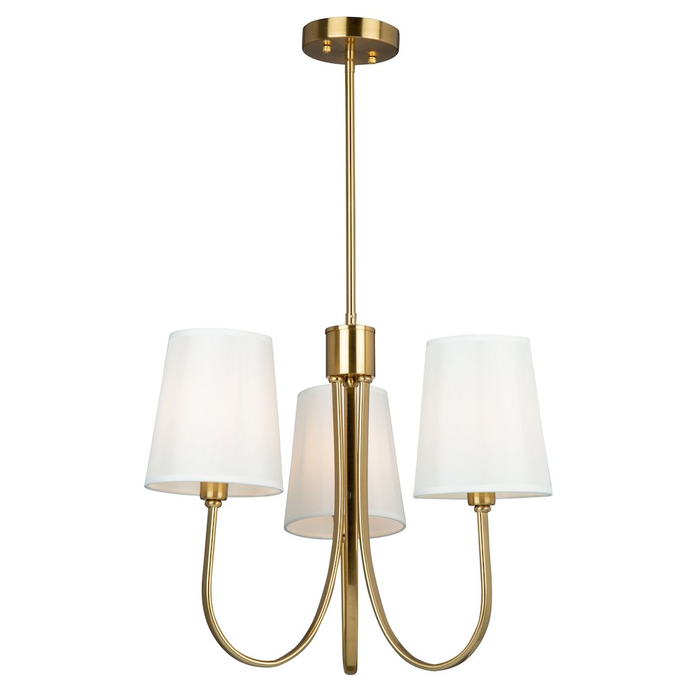 Rhythm 3 Light Chandelier Brushed Gold. Picture 2