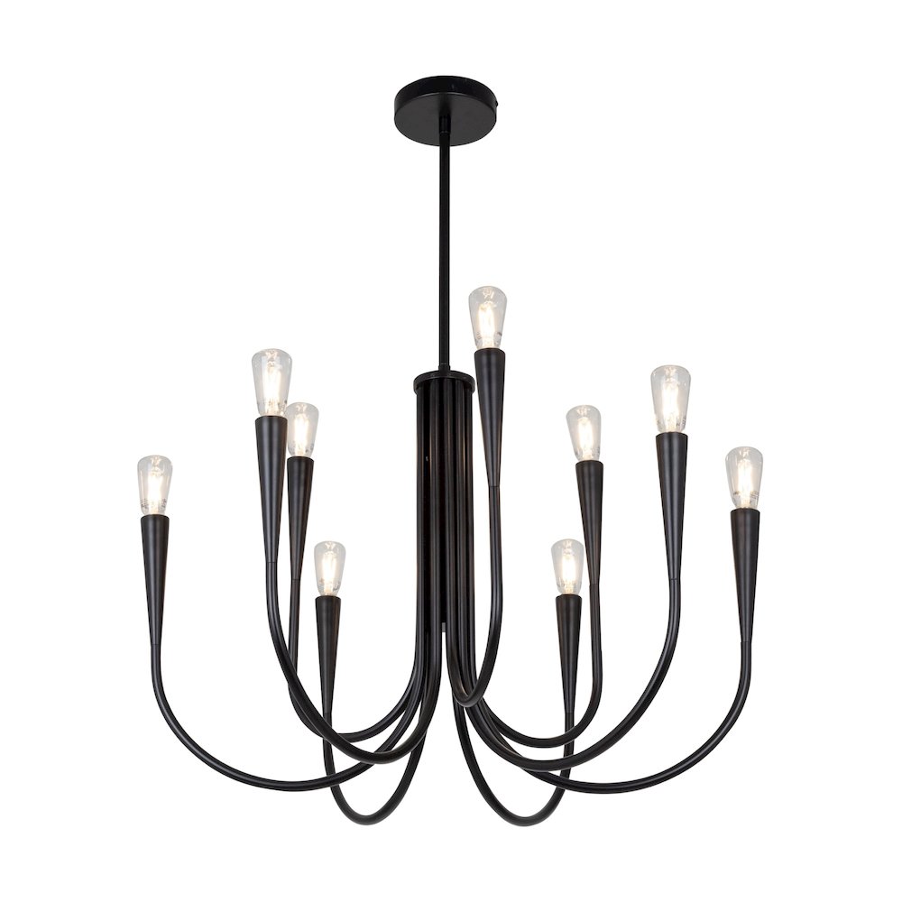 Bronte Collection 9Light Chandelier Black. Picture 2