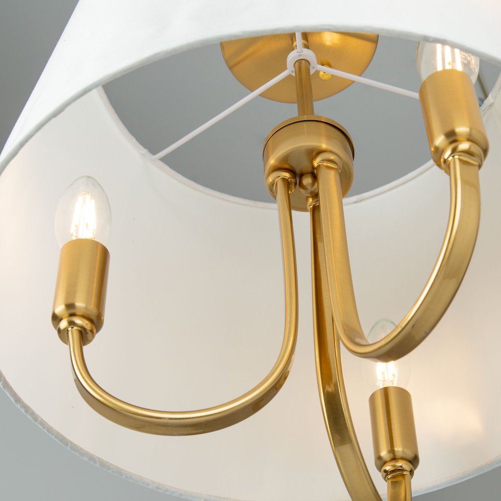 Rhythm 3 Light SemiFlush Mount Brushed Gold. Picture 4