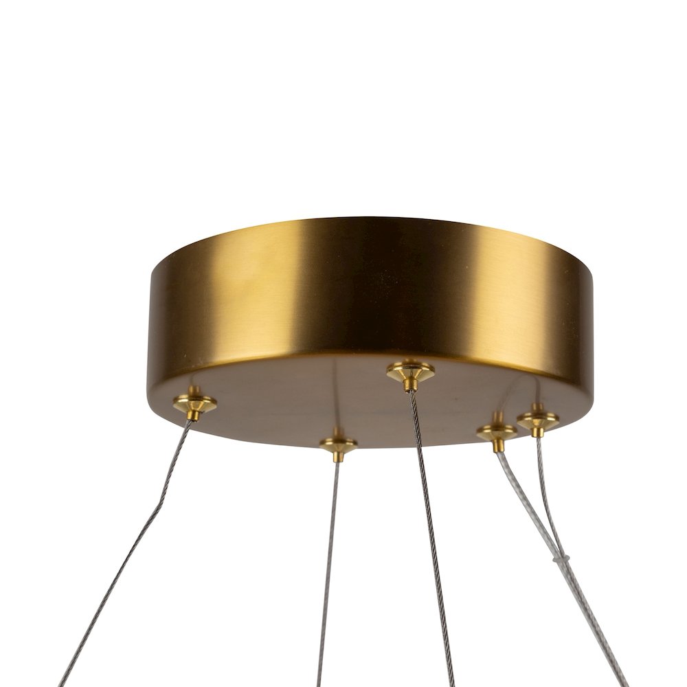 Camila Collection 1Light 19" Chandelier Brushed Brass. Picture 5