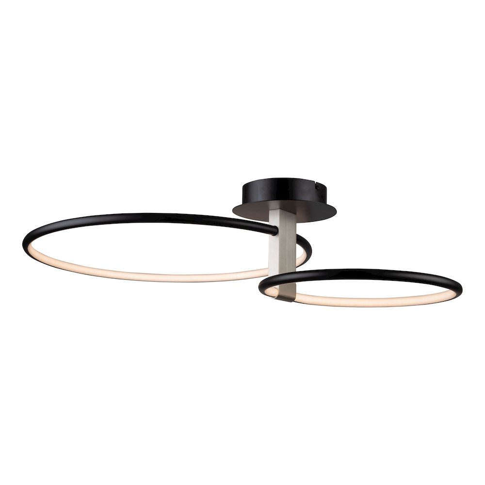 Halo Collection Integrated LED SemiFlush Mount, Black. Picture 4