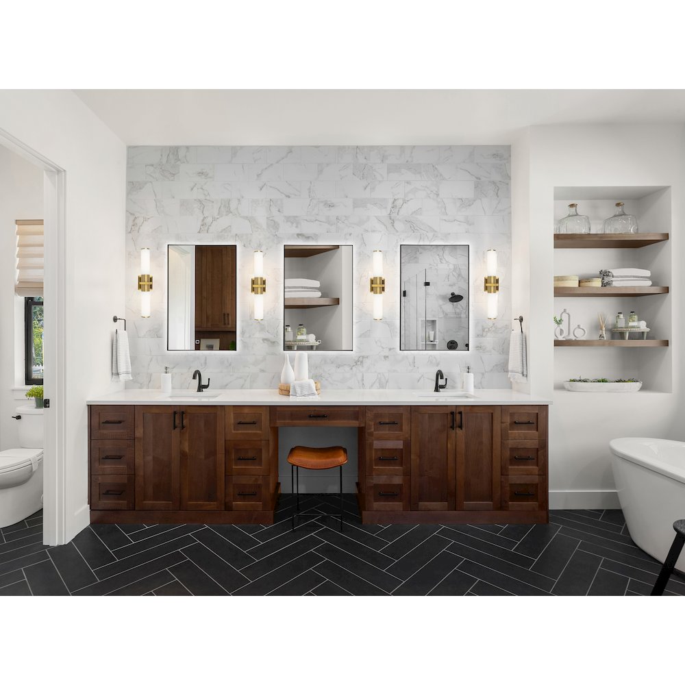 Reflections Collection 24W LED Rectangular Wall Mirror Black. Picture 2