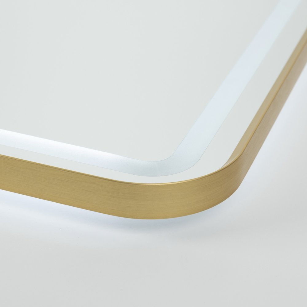 Reflections Collection Rectangular Bathroom Mirror Brushed Brass. Picture 6