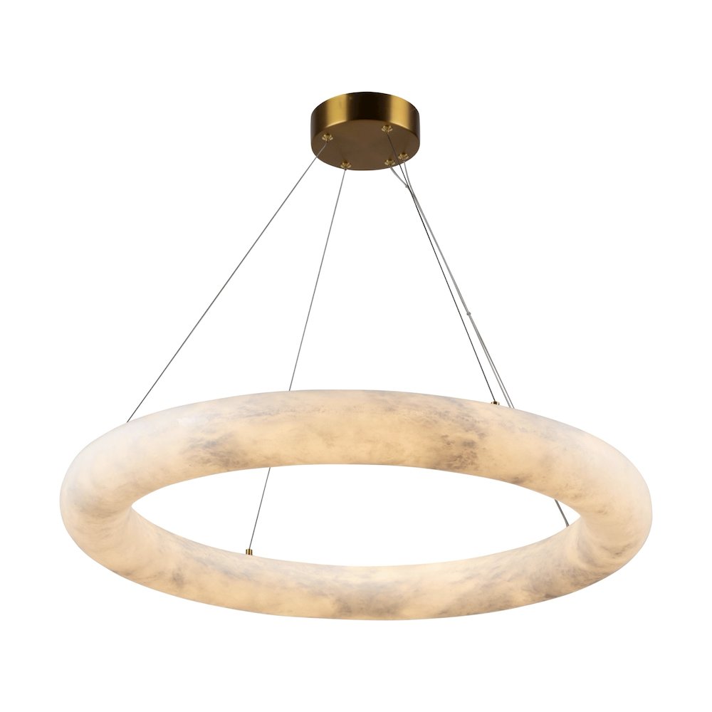 Camila Collection 1Light 27" Chandelier Brushed Brass. Picture 2