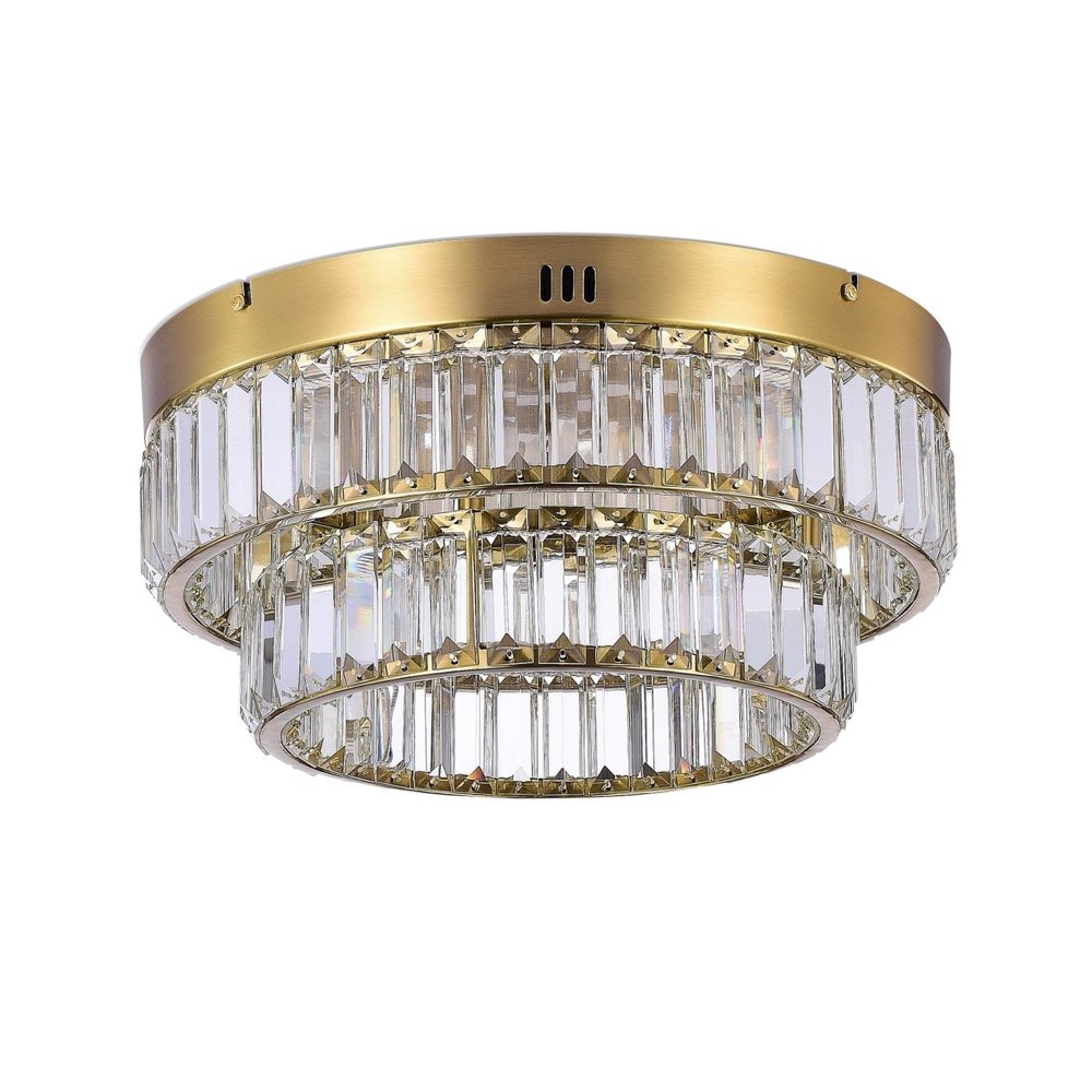 Stella Double Tier LED Flushmount Brushed Brass. Picture 4